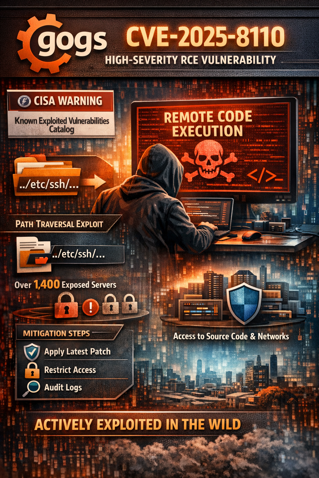 Gogs RCE Actively Exploited: CISA Adds CVE-2025-8110 to KEV Catalog