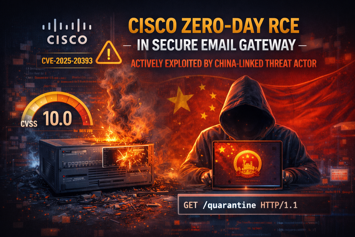 Cisco Zero-Day RCE in Secure Email Gateway Actively Exploited by China-Linked Threat Actor