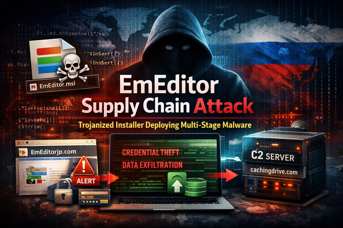 EmEditor Supply Chain Attack: Trusted Installer Weaponized to Deploy Multi-Stage Malware