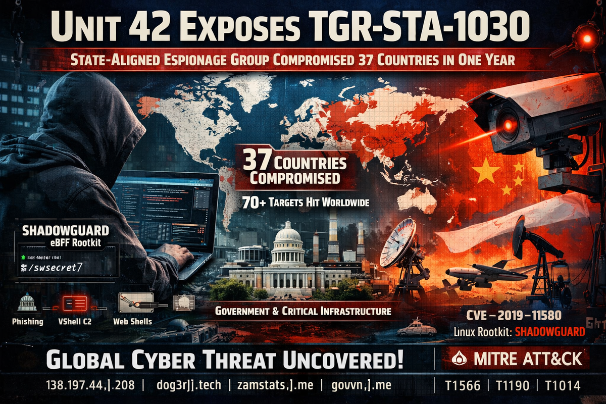 Unit 42 Exposes TGR-STA-1030: State-Aligned Espionage Group Compromised 37 Countries in One Year