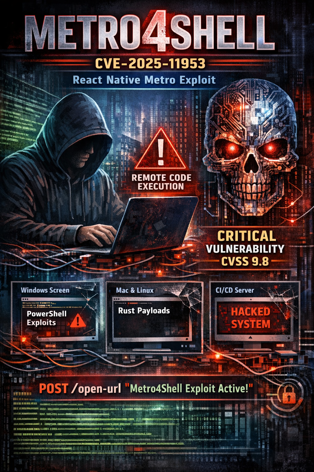 Hackers Exploit Critical React Native Metro Flaw to Compromise Developer Systems (CVE-2025-11953)