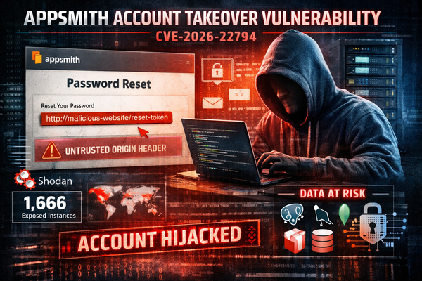 Critical Appsmith Vulnerability Enables Account Takeover Through Origin Header Manipulation (CVE-2026-22794)