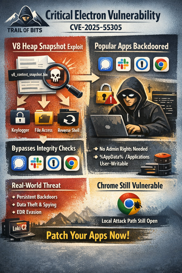 Electron Vulnerability Allows Backdooring of Signal, 1Password, Slack, and Chrome