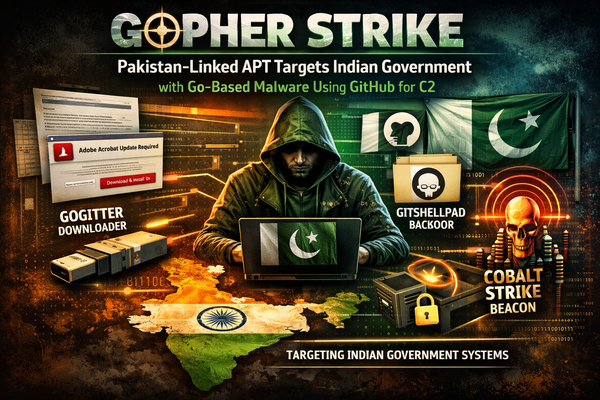 Pakistan-Linked APT Targets Indian Government with New Golang Malware Using GitHub for Command and Control